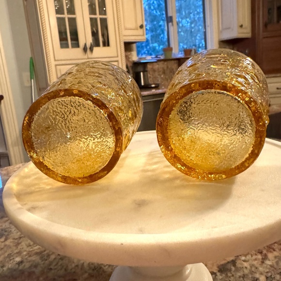 2 MCM Anchor Hocking Desert Amber Gold Milano On the Rocks Glasses MCM - Picture 5 of 6